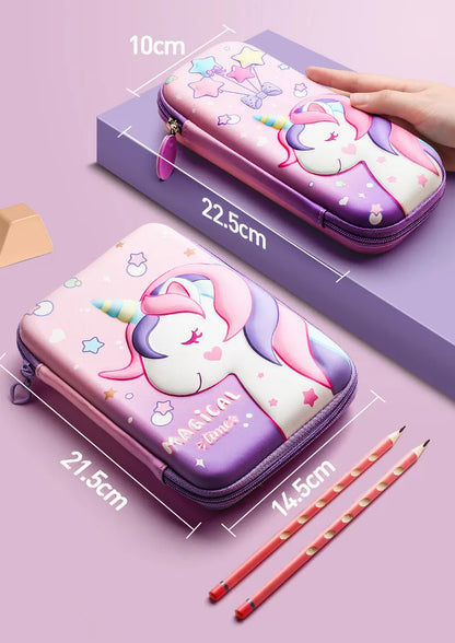 Trousse à stylos licorne 3D